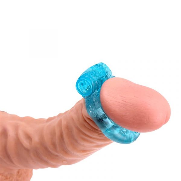 anillo para el pene y vibracion 18 cm azul 4