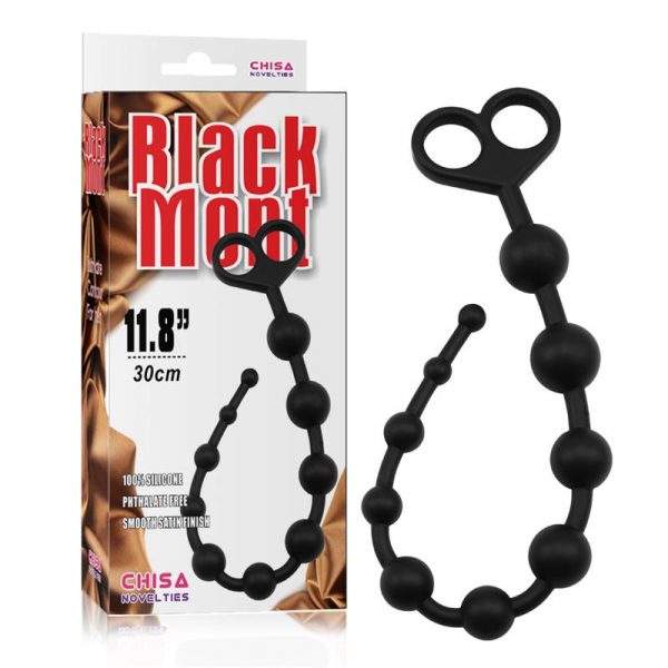 cadena anal 308 x 24 cm silicona negro 3