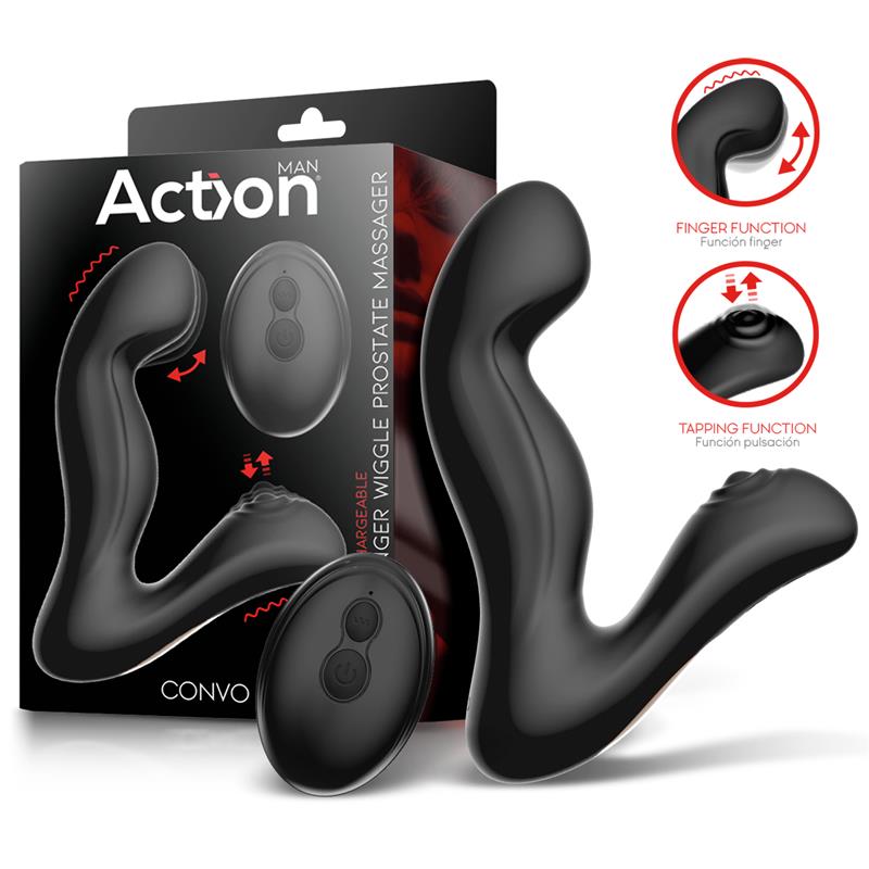 Convo Prostate Stimulator with Tapping and Finger Wiggle FunctionACTION