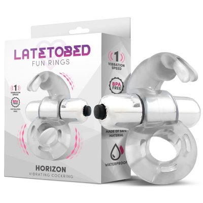 Horizon Anillo Vibrador con Conejito TransparenteLATETOBED