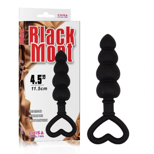 mini cadena anal 156 x 34 cm silicona negro 3