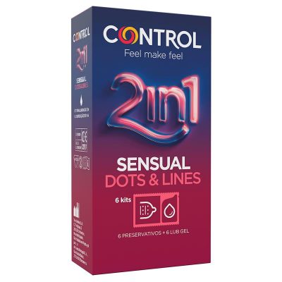 Preservativos Touch & Feel 2 en 1 - 6 unidadesCONTROL