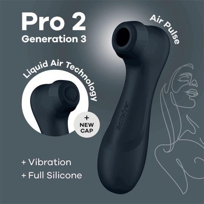 Pro 2 Gener 3 Liquid Air Technology Succión y Vibración NegroSATISFYER