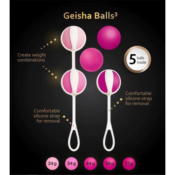 set de 5 geisha balls3 sugar pink 4
