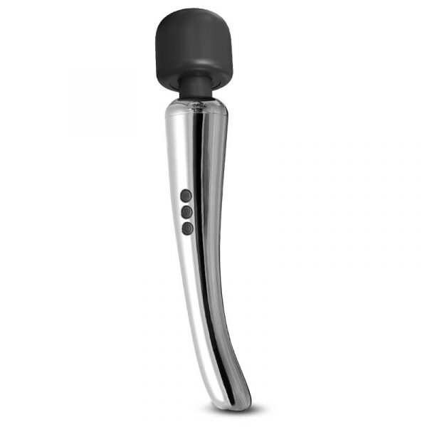 silvery wand masajeador high tech super potente inalambrico usb color cromo silicona 1