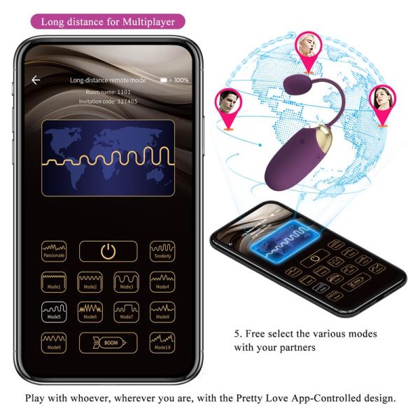 Abner Huevo Vibrador con App Lila - imagen 16