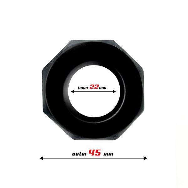 Anillo para el Pene Poligonal Súper Flexible 2.2 cm Negro - imagen 3