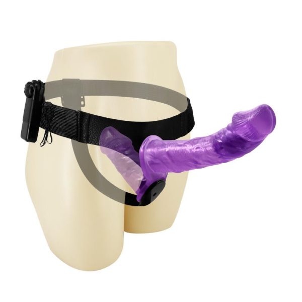 Arnés con Dildo Doble y Vibración Púrpura - imagen 2
