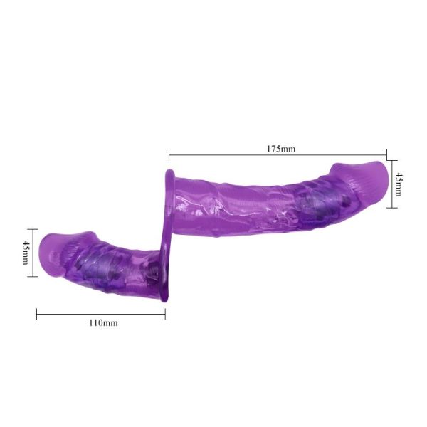 Arnés con Dildo Doble y Vibración Púrpura - imagen 3