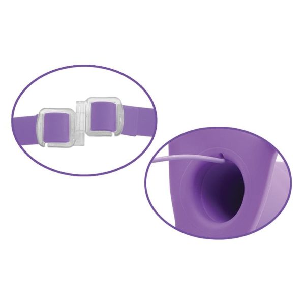 Arnés con Dildo Hueco con Vibración 20 cm Púrpura - imagen 2