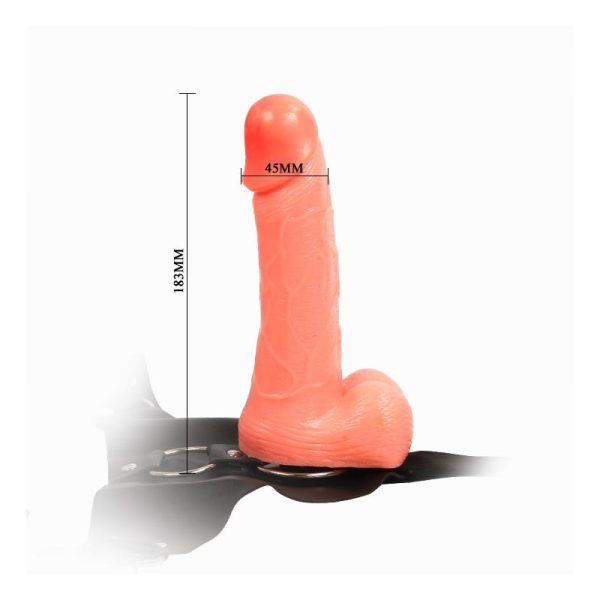 Arnés con Dildo y Testículos Natural 18,3 cm - imagen 4