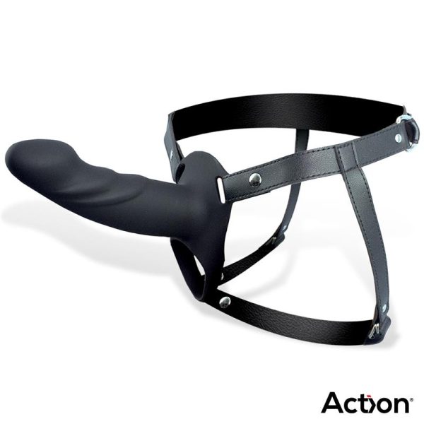 Arnés Strap-on con Dildo Hueco Silicona Premium Talla L Negro - imagen 11