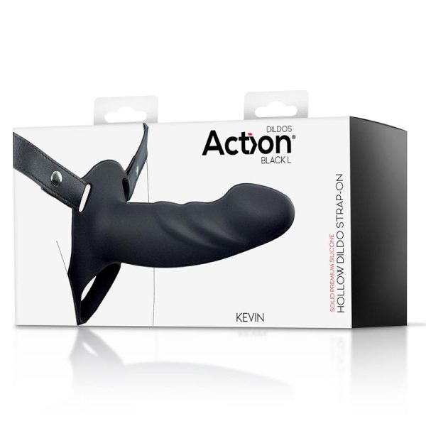 Arnés Strap-on con Dildo Hueco Silicona Premium Talla L Negro - imagen 6