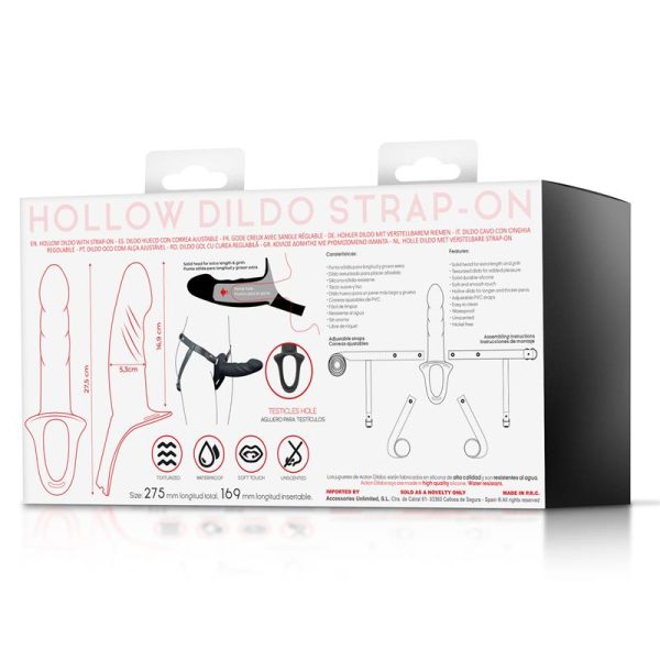 Arnés Strap-on con Dildo Hueco Silicona Premium Talla L Negro - imagen 9