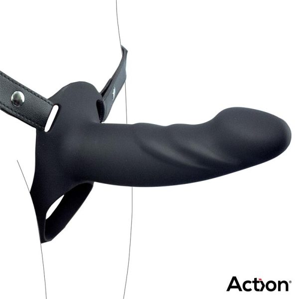Arnés Strap-on con Dildo Hueco Silicona Premium Talla L Negro - imagen 10