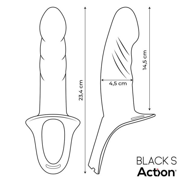 Arnés Strap-On con Dildo Hueco Silicona Premium Talla S Negro - imagen 4