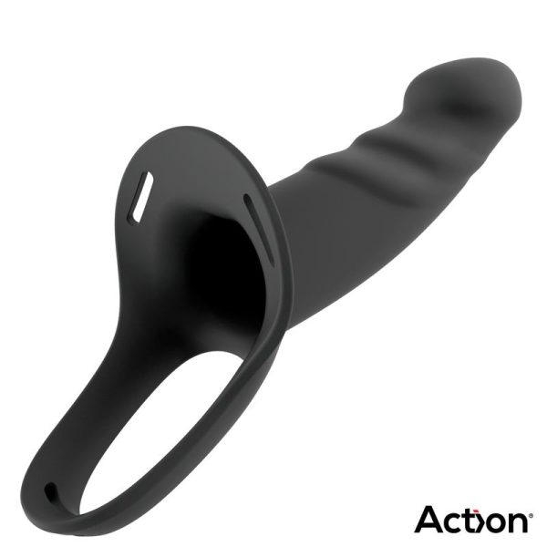 Arnés Strap-On con Dildo Hueco Silicona Premium Talla S Negro - imagen 5