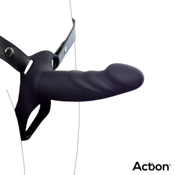 Arnés Strap-On con Dildo Hueco Silicona Premium Talla S Negro - imagen 7