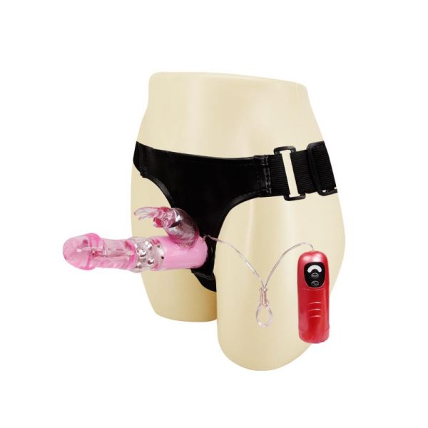 Baile Arnés con Dildo Vibrador Rosa 18 cm - imagen 2