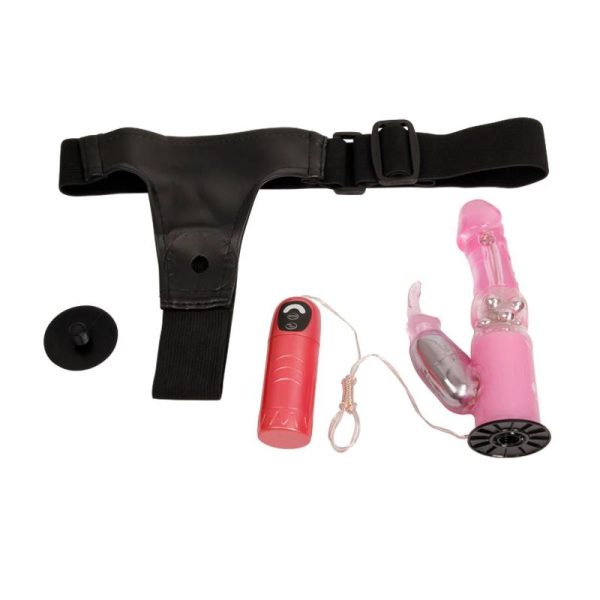 Baile Arnés con Dildo Vibrador Rosa 18 cm - imagen 3