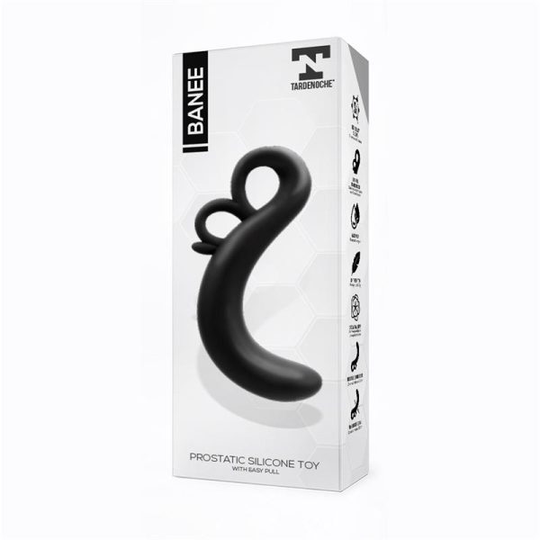 Banee Estimulador Prostático de Fácil Extracción Silicona Negro - imagen 3