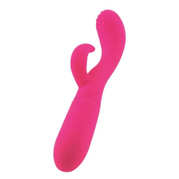 Cakey Vibrador Punto G y Conejito USB Silicona Fuchsia - imagen 2