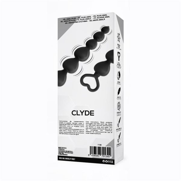 Clyde Plug Anal con Bolas con Aro de Fácil Extracción Silicona Negro - imagen 5