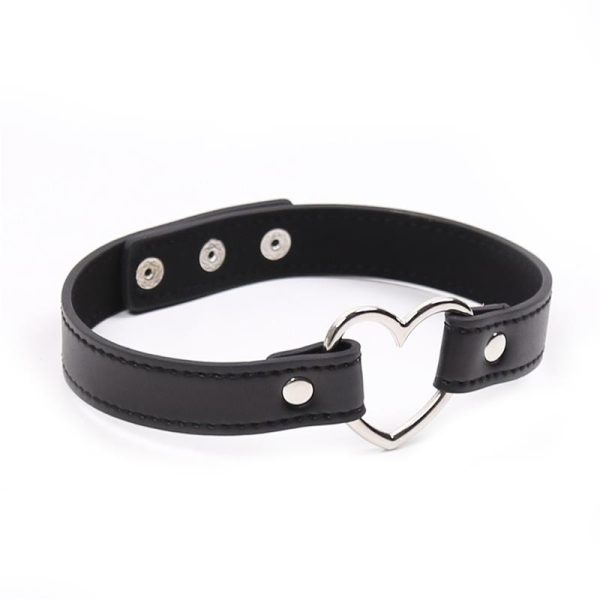 Collar con Aro en Forma de Corazón Ajustable 41,5 cm Negro - imagen 3