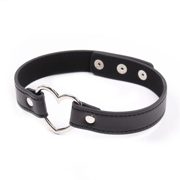 Collar con Aro en Forma de Corazón Ajustable 41,5 cm Negro - imagen 4
