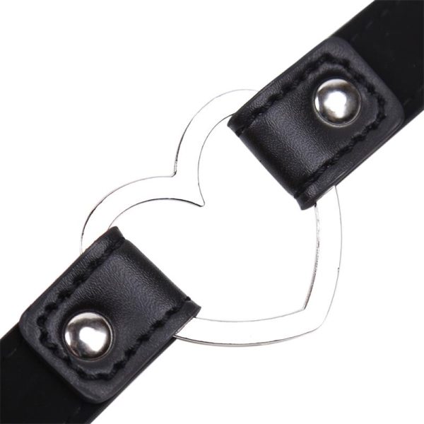 Collar con Aro en Forma de Corazón Ajustable 41,5 cm Negro - imagen 6