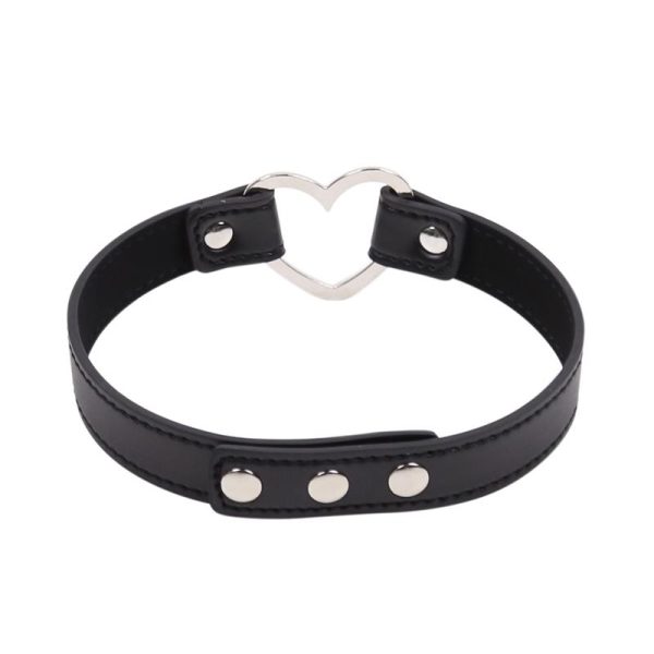 Collar con Aro en Forma de Corazón Ajustable 41,5 cm Negro - imagen 7