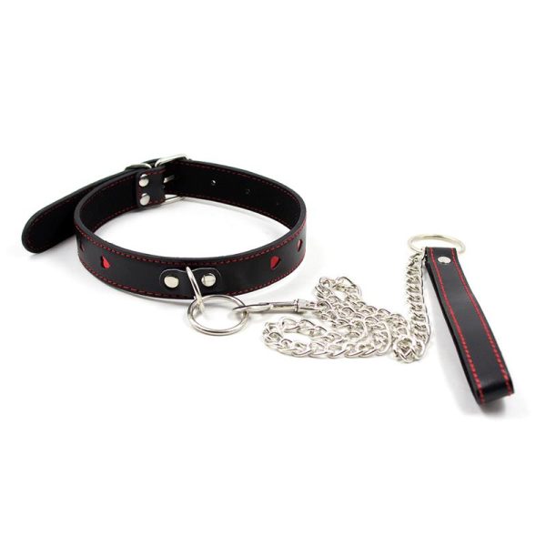 Collar con Cadena de Metal Negro/Rojo - imagen 2