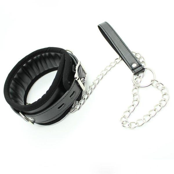 Collar con Correa de Metal e Interior Acolchado Negro - imagen 4