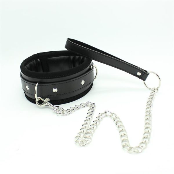 Collar con Correa de Metal e Interior Acolchado Negro - imagen 5