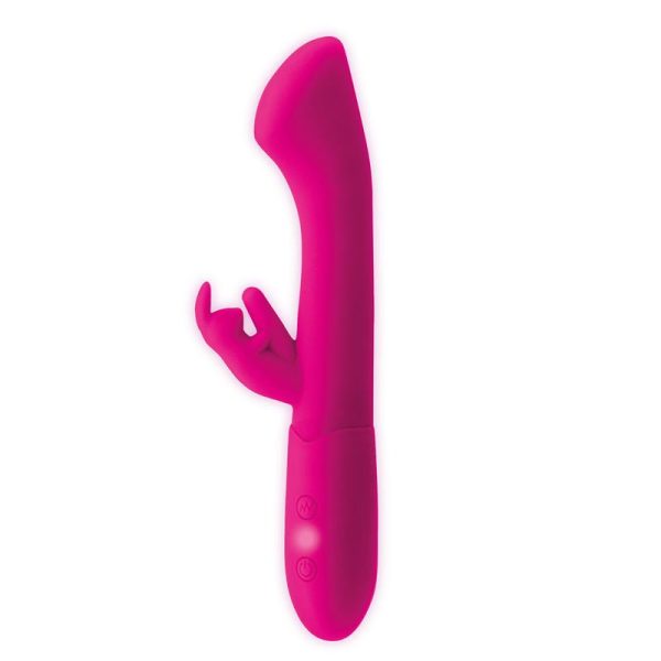 Cotton Vibrador Punto G y Conejito USB Silicona Fuchsia - imagen 4