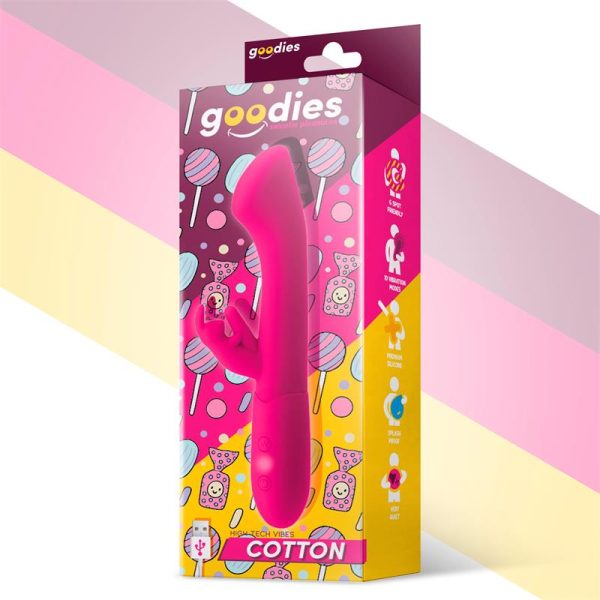 Cotton Vibrador Punto G y Conejito USB Silicona Fuchsia - imagen 6