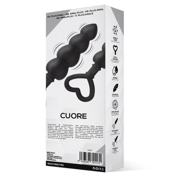 Cuore Plug Anal Silicona Negro - imagen 2