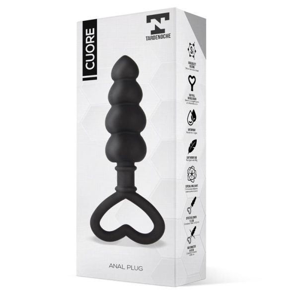 Cuore Plug Anal Silicona Negro - imagen 3
