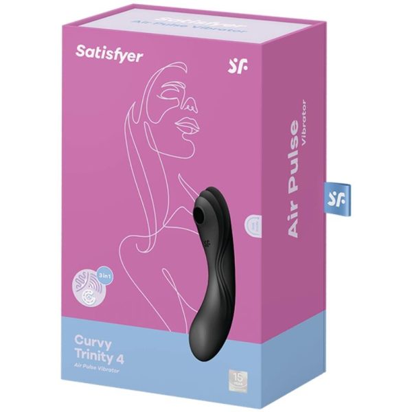 Curvy Trinity 4 Vibrador y Succionador 2 Motores Negro - imagen 2