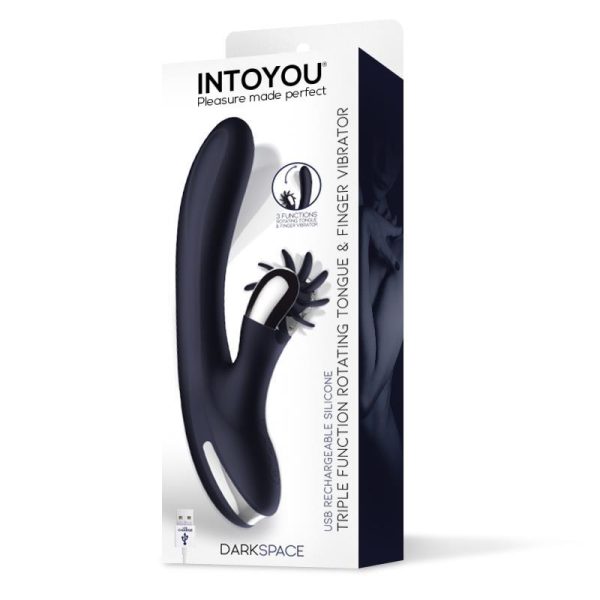 Darkspace Vibrador con Lenguas Rotadora y Movimiento Finger Azul - imagen 5