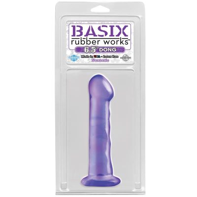 Basix Rubber Works 16,51 cm Pene con Ventosa - Color Púrpura