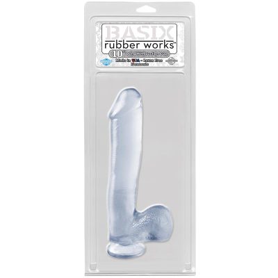 Basix Rubber Works 24,5 cm Verga y Testículos con Ventosa - Color Claro