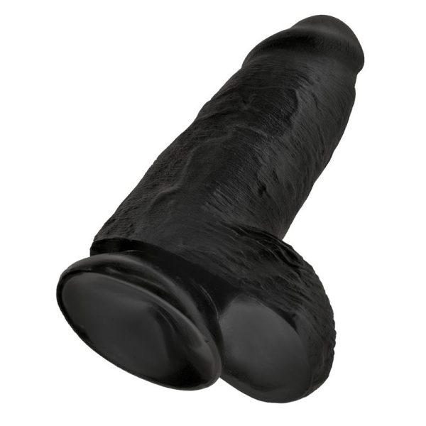 Dildo con Testículos 9 Chubby Negro - imagen 5