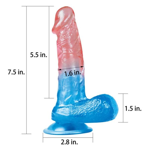 Dildo Dazzle Studs 7.5 Rosa y Azul - imagen 2