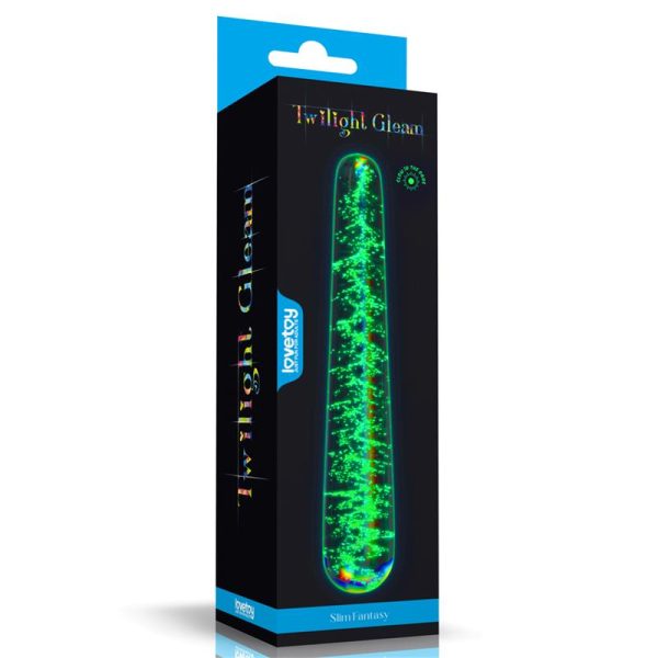 Dildo de Cristal que Brilla en la Oscuridad Dark Twilight Slim Fantasy - imagen 3