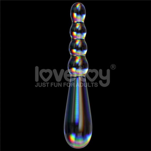 Dildo de Cristal que Brilla en la Oscuridad Twilight Gleam Rising Ripples - imagen 3