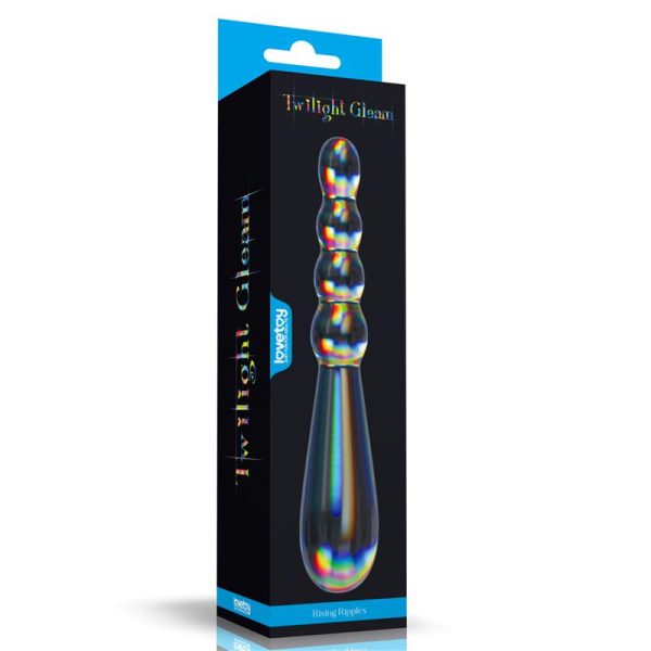 Dildo de Cristal que Brilla en la Oscuridad Twilight Gleam Rising Ripples - imagen 4