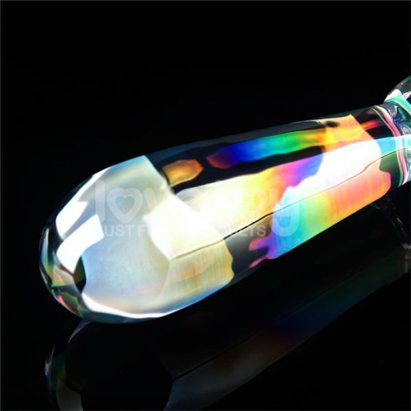 Dildo de Cristal que Brilla en la Oscuridad Twilight Gleam Rising Ripples - imagen 5