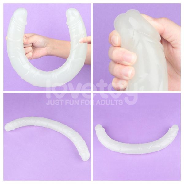 Dildo Doble Lumino Luz Azul 18.5 - imagen 4