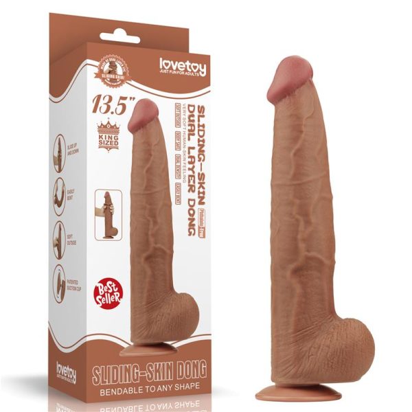 Dildo Dual Density Piel Deslizante 13.5 - imagen 14